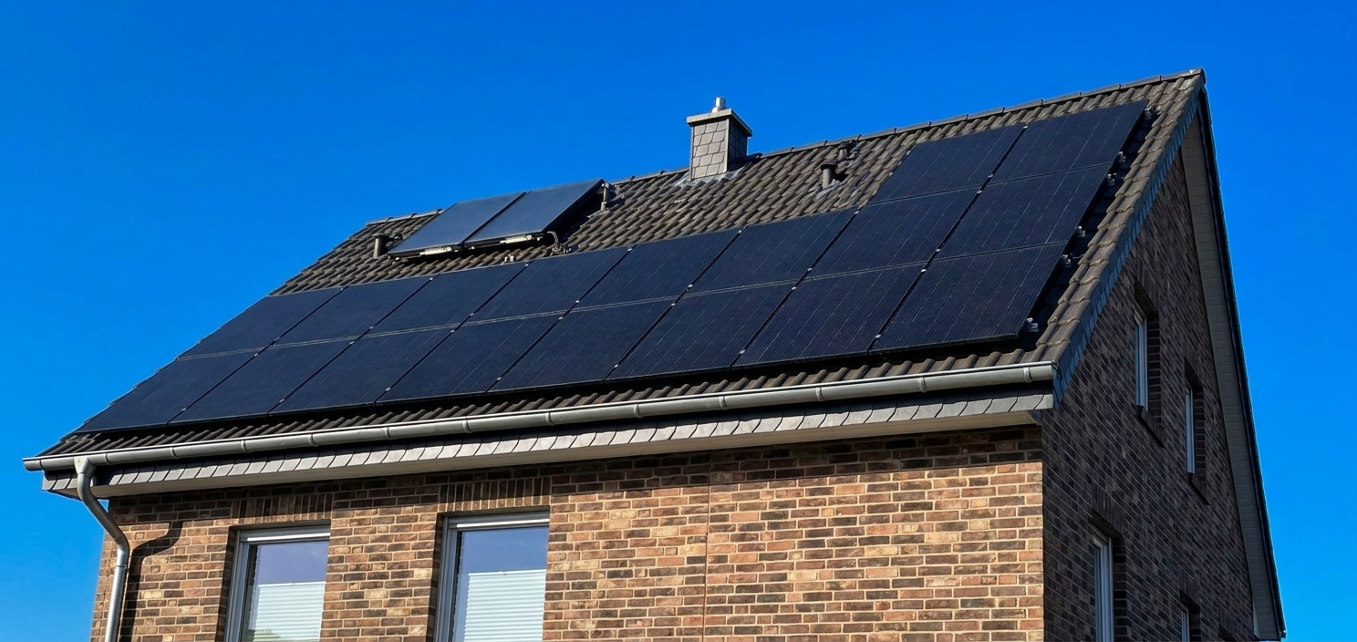 Zusätzliche Photovoltaikmodule auf einem Dach — der Zubau nutzt freie Fläche und deckt neuen Eigenverbrauch